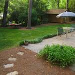 Backyard with view of patio